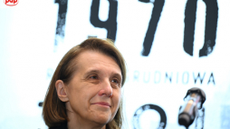 Minister kultury i dziedzictwa narodowego Hanna Wróblewska podczas briefingu prasowego w Europejskim Centrum Solidarności w Gdańsku. PAP/Adam Warżawa