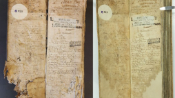 Księgi metrykalne ze zbiorów Biblioteki Diecezjalnych w Sandomierzu przed renowacją, fot. Biblioteka Diecezjalna w Sandomierzu