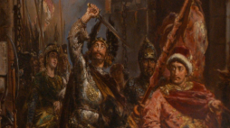 Fragment obrazu Jana Matejki "Bolesław Chrobry ze Świętopełkiem przy Złotej Bramie w Kijowie". PAP/Jacek Bednarczyk