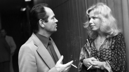 IV Festiwal Polskich Filmów Fabularnych. Uroczystość zakończenia i rozdanie nagród Nz. aktorka Irena Karel i reżyser Sylwester Chęciński, wrzesień 1977 r.  PAP/Stefan Kraszewski