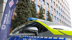 Radiowóz śląskiej drogówki przed Komendą Wojewódzką Policji w Katowicach. PAP/Kasia Zaremba