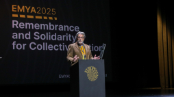 Dyrektor Europejskiego Forum Muzeów Hans Looijen podczas uroczystości otwarcia Europejskiej Nagrody Muzealnej Roku. PAP/Artur Reszko