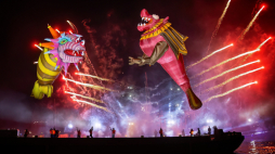 Parada smoków (w 2024 r.) w Krakowie, fot. PAP/Łukasz Gągulski