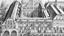 Siedziba Kompanii Wschodnioindyjskiej w Amsterdamie na rycinie z XVII w. Fot. Wikipedia