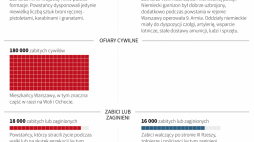 Zabici i ranni w Powstaniu Warszawskim. Infografika PAP/Adam Ziemienowicz, Maciej Zieliński