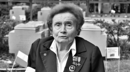 Halina Jędrzejewska ps. Sławka podczas uroczystości na terenie kwater powstańczych na Cmentarzu Wojskowym na Powązkach w Warszawie, 2021 r. PAP/Andrzej Lange