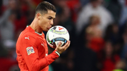 Cristiano Ronaldo podczas finałowego meczu Ligi Narodów UEFA między Portugalią a Hiszpanią w Monachium, Niemcy, 08 czerwca 2025. Fot. PAP/EPA/Anna Szilagyi 
