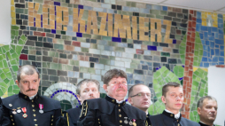 Uroczystości barbórkowe w kopalni węgla kamiennego Kazimierz-Juliusz w Sosnowcu w 2014 r. Fot. PAP/Andrzej Grygiel