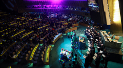 Uroczystość upamiętniająca 80. rocznicę utworzenia ONZ w siedzibie ONZ w Nowym Jorku. Fot. PAP/Leszek Szymański