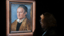 Prezentowany na wystawie „Dürer i Holbein na Wawelu” obraz „Portret Jakoba Muffela” Albrechta Dürera. Fot. PAP/Łukasz Gągulski
