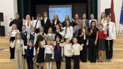 Uczestnicy eliminacji tegorocznego konkursu „Kresy” na Łotwie. Fot. Facebook/Rīgas Itas Kozakēvičas Poļu vidusskola/Anna Kietlińska 