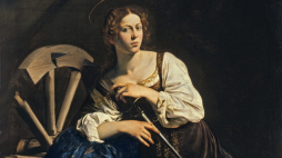 Święta Katarzyna z Aleksandrii – obraz pędzla Caravaggia. Il. Caravaggio, Public domain, via Wikimedia Commons