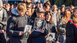 Uroczystości upamiętniające ofiary założonego przez Niemców w Łodzi na Przemysłowej obozu dla dzieci i młodzieży odbyły się po raz dwunasty. Fot. UMŁ/Patryk Wacławiak 