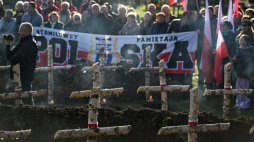 Mościska - uroczystości pogrzebowe żołnierzy Wojska Polskiego poległych we wrześniu 1939 r. pod Lwowem. Fot. PAP/Darek Delmanowicz 