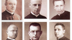 Sługa Boży ks. Jan Świerc i jego ośmiu towarzyszy. /Źródło: https://salezjanieoswiecim.pl/