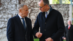 Premier Donald Tusk i kanclerz Friedrich Merz w Berlinie. Fot. PAP/Radek Pietruszka