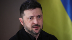 Prezydent Ukrainy Wołodymyr Zełenski podczas wywiadu w Warszawie. Fot. PAP/Leszek Szymański