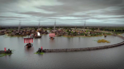 Wizualizacja Truso. Źródło: Muzeum Archeologiczno-Historyczne w Elblągu, CC BY 3.0 <https://creativecommons.org/licenses/by/3.0>, via Wikimedia Commons