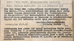 Jeden z 433 przekazanych przez Niemcy dokumentów. Fot. Muzeum Auschwitz-Birkenau