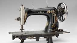 Maszyna do szycia, Rożniaty Została oddana na przechowanie przez rodzinę żydowską o nieznanym nazwisku, która była ukrywana w Rożniatach. Maszyna została podarowana Muzeum POLIN. Źródło: Muzeum Historii Żydów Polskich POLIN