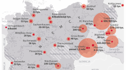Niemieckie obozy zagłady i obozy koncentracyjne. Infografika PAP/Adam Ziemienowicz. Maciej Zieliński