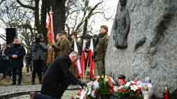 Marek Szymaniak, dyrektor oddziału IPN w Gdańsku podczas uroczystości z okazji Narodowego Dnia Pamięci Żołnierzy Wyklętych. Fot. PAP/Adam Warżawa