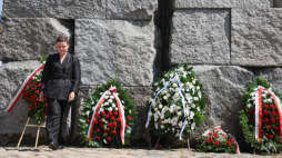 Ministra Marta Cienkowska podczas 82. rocznicy buntu w Treblince (w 2025 r.). Fot. PAP/Leszek Szymański