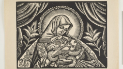 Władysław Skoczylas, Matka Boska Karmiąca - drzeworyt. Fot. MAW 
