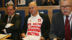  Bartosz Szydłowski (w środku) podczas VI Kongresu Kultury Polskiej w 2023 r. Fot. PAP/Jacek Bednarczyk