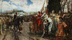 La Rendición de Granada, obraz z 1882 ukazujący kapitulację Grenady, malarz: Francisco Pradilla y Ortiz. /Źródło: pl.wikipedia