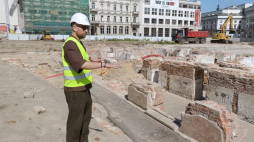 Archeologiczna „żyła złota” na terenie pałacu Brühla. Fot. PAP/wideo