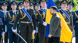 Wołodymyr Zełenski, prezydent Ukrainy, podpisał ustawę o Panteonie Narodowym. Fot. PAP/Vladyslav Musiienko