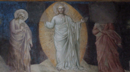 Przemienienie Chrystusa. Fresk z XIV w.z kościół św. Antoniego w Pistoia we Włoszech./Źródło: Wikipedia