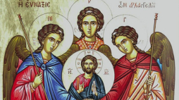 Ikona z wizerunkami archaniołów Michała, Rafała i Gabriela. Fot. niedziela.pl