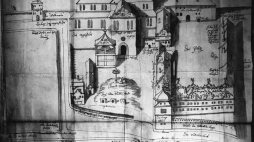 Kościół kolegiacki św. Ottona i zamek książęcy przed 1575 r. Fot. See page for author, Public domain, via Wikimedia Commons