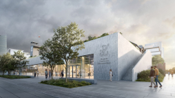 W Muzeum Powstania Warszawskiego będzie nowy pawilon z wejściem od ul. Towarowej. Wizualizacja Muzeum Powstania Warszawskiego
