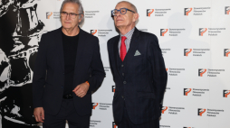 Warszawa, 18.12.2024. Od lewej: Olgierd Łukaszewicz i Jerzy Łukaszewicz podczas gali rozdania Nagród Stowarzyszenia Filmowców Polskich w hotelu Hilton w Warszawie. Fot. PAP/Albert Zawada