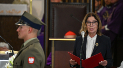 Marszałek Senatu Małgorzata Kida-Błońska na uroczystościach pogrzebowych Andrzeja Wielowieyskiego. Fot. PAP/Piotr Nowak