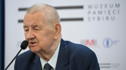 Prezes Zarządu Głównego Związku Sybiraków Kordian Borejko podczas premiery portalu „Z archiwów środkowoazjatyckich” . Fot.  PAP/Marcin Obara 