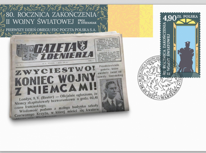 Znaczek na rocznicę zakończenia II wojny światowej