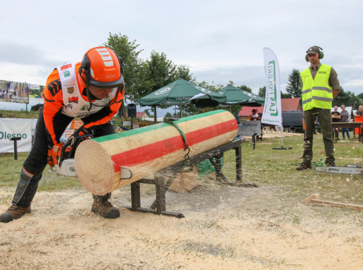 Międzynarodowe zawody drwali w Bobrowie