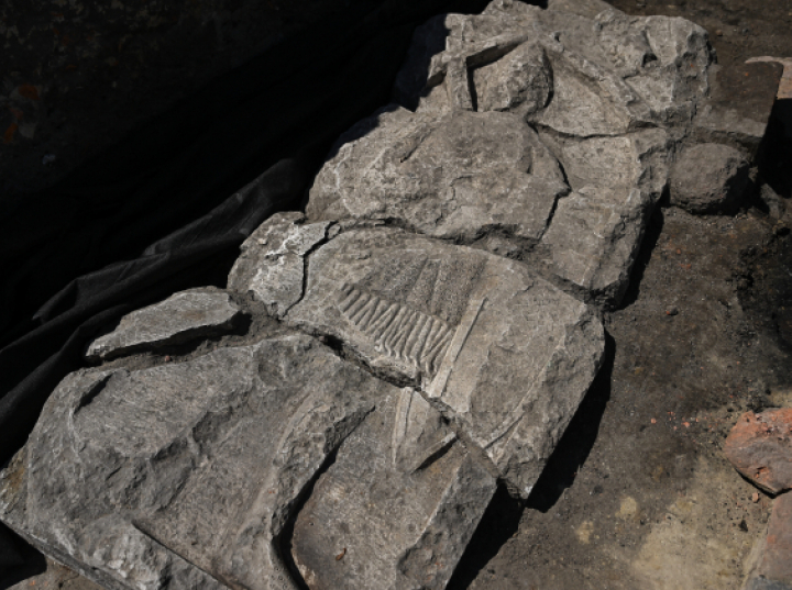 W centrum Gdańska odkryto płytę nagrobną rycerza z XIII wieku