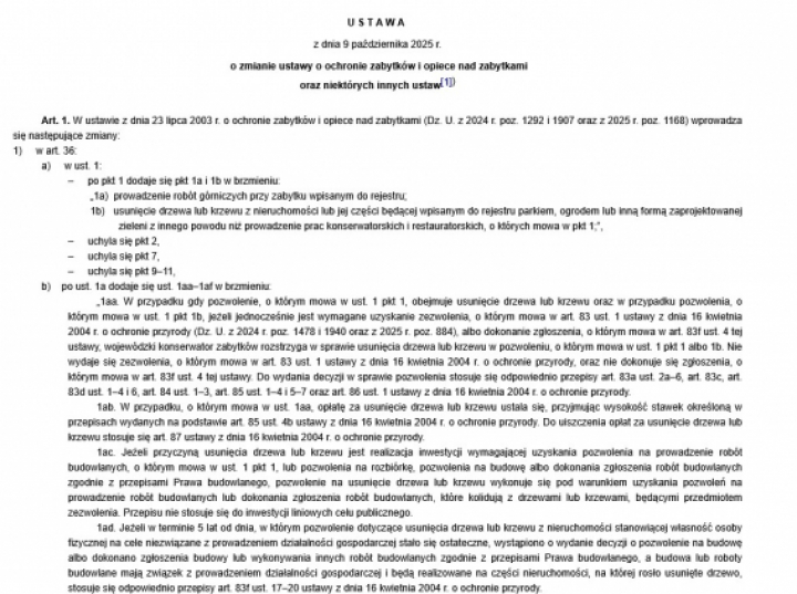 Prezydent podpisał nowelizację ustawy o ochronie zabytków i opiece nad zabytkami