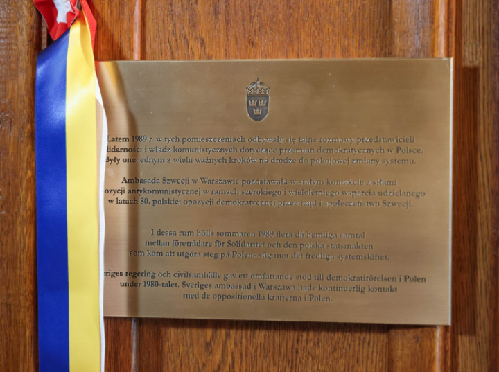 W ambasadzie Szwecji upamiętniono pomoc dla „Solidarności”