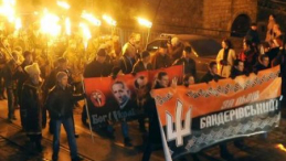 Marsz we Lwowie z okazji 104. urodzin Stepana Bandery. Fot. PAP/EPA Marsz we Lwowie z okazji 104. urodzin Stepana Bandery. Fot. PAP/EPA