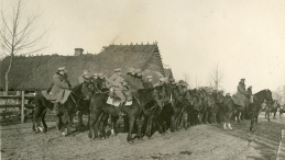 Szwadron 1 Pułku Ułanów Legionów Polskich. Werchy, pozycje nad Styrem, Wołyń. 3.02.1916 r. Fot. CAW