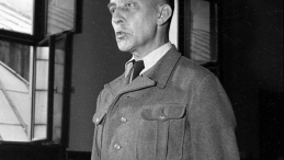 Gen. SS Juergen Stroop przed sądem. 1951 r. Fot. PAP/CAF/S. Dąbrowiecki