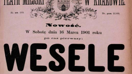 Afisz z premiery "Wesela" w 1901. Źródło: Wikipedia