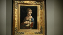 Obraz "Dama z Gronostajem Leonadra da Vinci. Fot. PAP/S. Rozpędzik