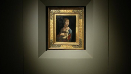"Dama z gronostajem" Leonadra da Vinci. Fot. PAP/S. Rozpędzik